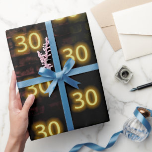 Papier Cadeau Anniversaire Neon 30 Connexion Brick