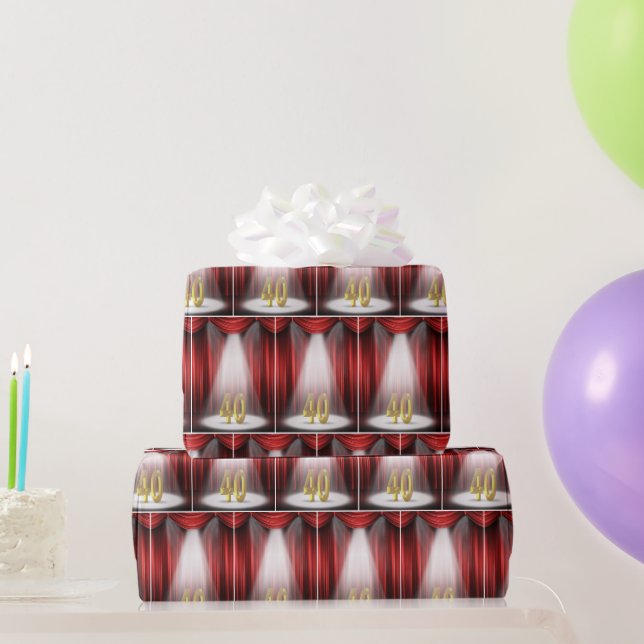 Papier Cadeau Anniversaire Numéro 40 dans les projecteurs de l'é (Cadeaux de fête)