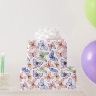 Papier Cadeau Anniversaire Papillon Violet