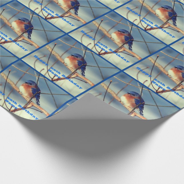 Papier Cadeau Anniversaire Personnalisé du Bluebird d'hiver (Coin)