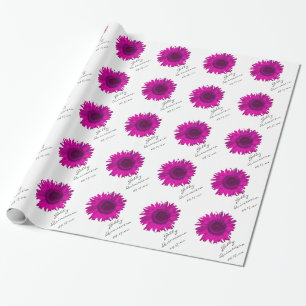 Papier Cadeau Anniversaire rose de Quinceanera de tournesol