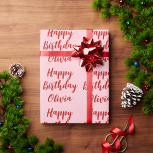 Papier Cadeau Anniversaire rouge et rose