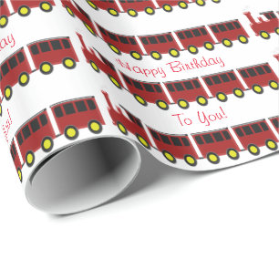 Papier Cadeau Anniversaire rouge personnalisé de conception de