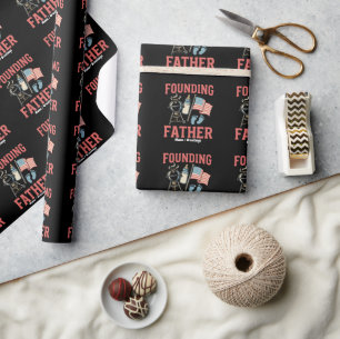 Papier Cadeau Annonce de grossesse de père fondateur rétro 4 jui