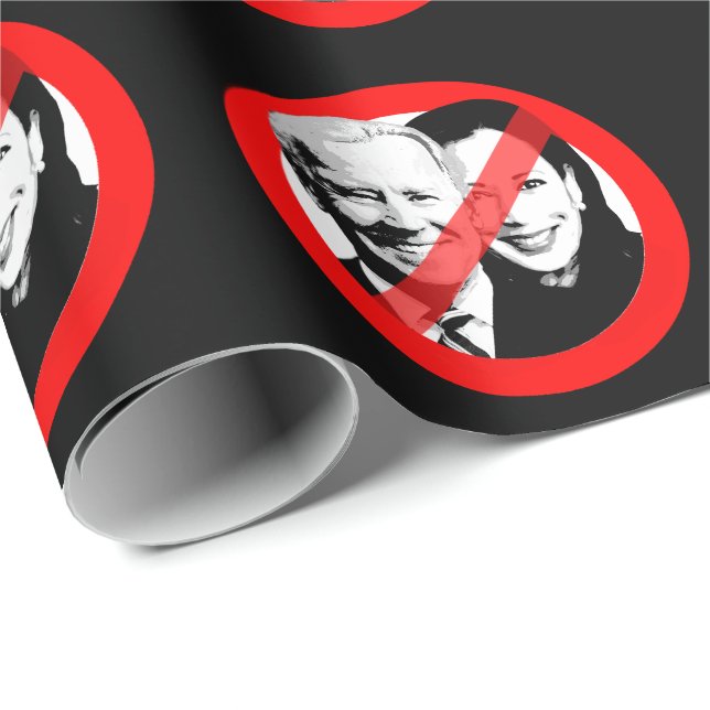 PAPIER CADEAU ANTI BIDEN HARRIS (Coin rond)