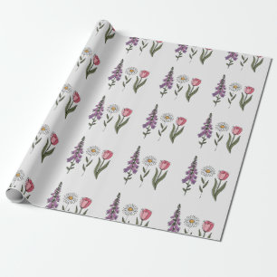 Papier Cadeau Anti-Trump subtil - Tulipe Daisy Foxglove III