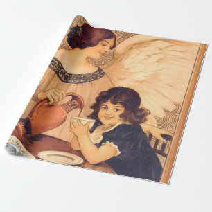Papier Cadeau Antique française au chocolat