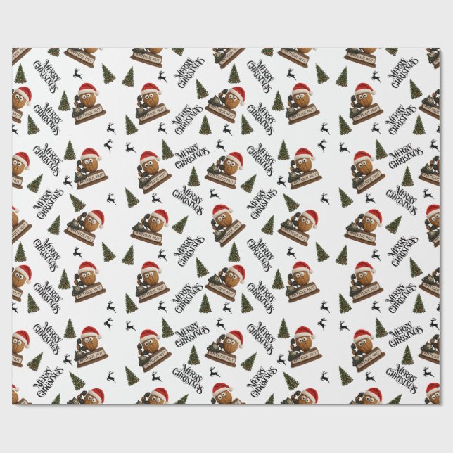 Papier Cadeau Antique Nut Christmas Wrapping Paper (Plat)