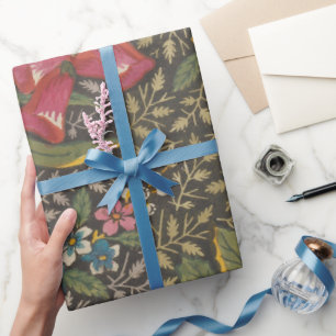 Papier Cadeau Antique Toile de Jouy 1800 Branches florales