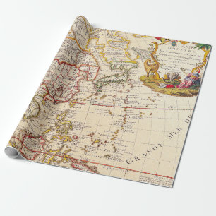 Papier Cadeau Antique vieille carte inspirée (6)