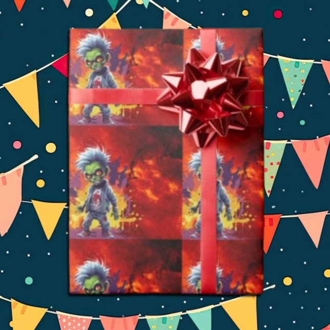 Papier Cadeau Apocalypse Anniversaire Zombie Boy (Zombie Walkers,  Your birthday party won't be complete without an array of gruesome zombie props! )