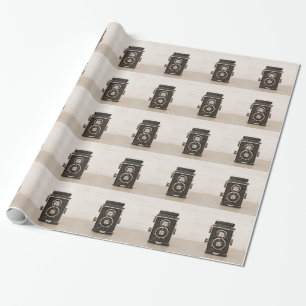 Papier Cadeau Appareil-photo jumel vintage de lentille de