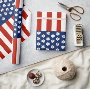 Papier Cadeau Appel d'urgence aux travailleurs Médicales Flag U