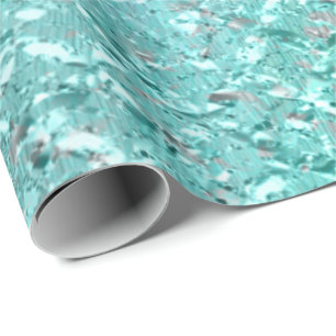 Papier Cadeau Aqua Ocean cristal gris turquoise