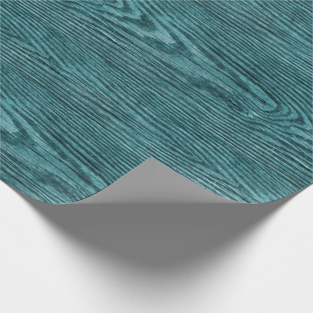 Papier Cadeau Aqua patiné de texture bois (Coin)