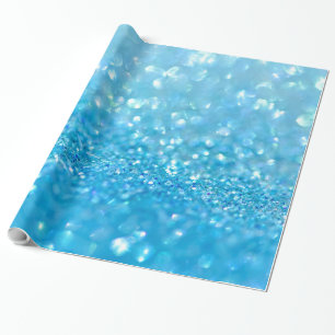 Papier Cadeau Aqua Water Baby Parties scintillant bleue
