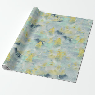 Papier Cadeau Aquarelle Abstraite Forêt de pins