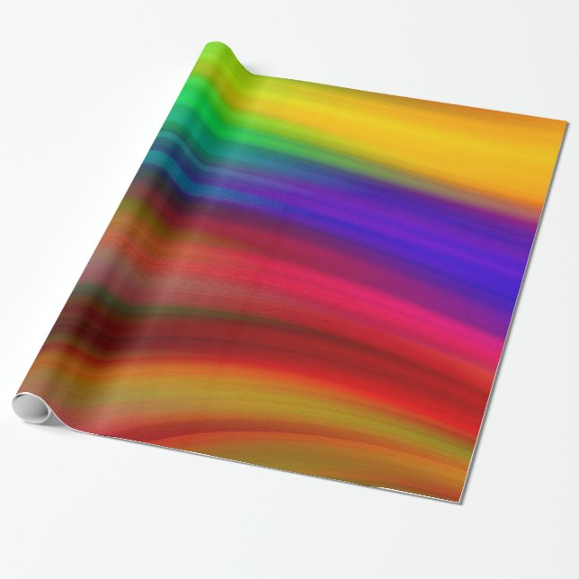 Papier Cadeau Aquarelle Abstraite Rainbow Elegant Multicolor (Déroulé)