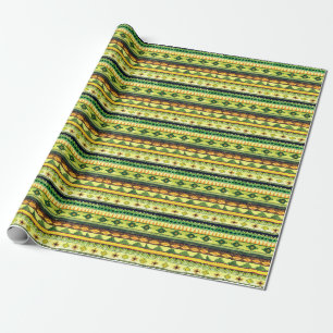 Papier Cadeau Aquarelle africaine, illustration motif vibrante.