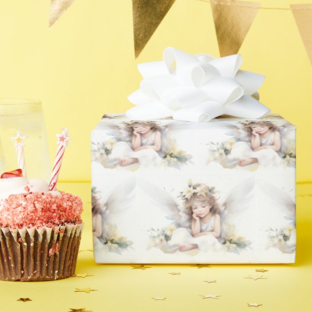 Papier Cadeau Aquarelle Angel Girl (Fête d'anniversaire)