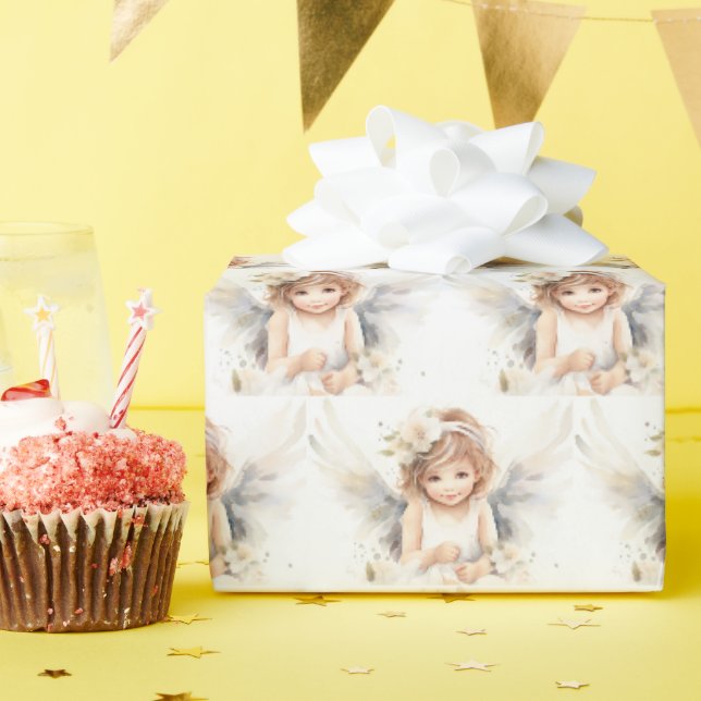 Papier Cadeau Aquarelle Angel Girl (Fête d'anniversaire)