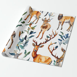 Papier Cadeau Aquarelle Animal Kingdom