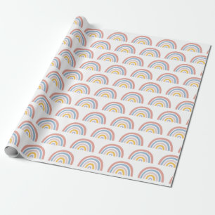 Papier Cadeau Aquarelle Arc-en-Ciel Bohème Chic