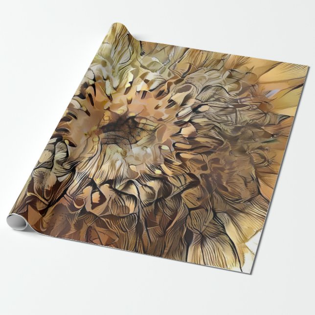Papier Cadeau Aquarelle Big Sun Sunflower Collection élégante (Déroulé)