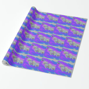 Papier Cadeau Aquarelle blanche Orchidée violet Breeze