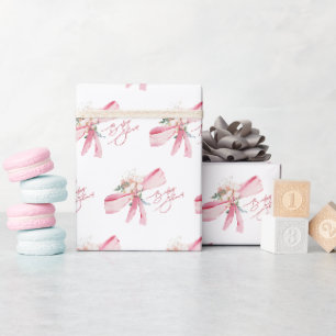 Papier Cadeau Aquarelle bleu rose Baby shower