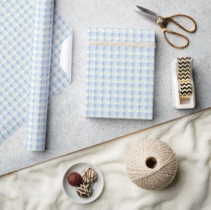 Papier Cadeau Aquarelle bleu vert cadeau plaid