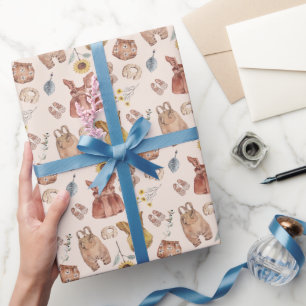 Papier Cadeau Aquarelle Boho Baby shower de vêtements pour bébé