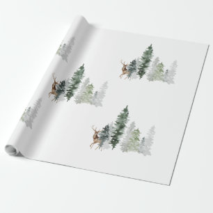 Papier Cadeau Aquarelle Bois Deer
