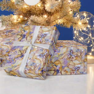 Papier Cadeau Aquarelle Botanique Feuilles Florales Boho
