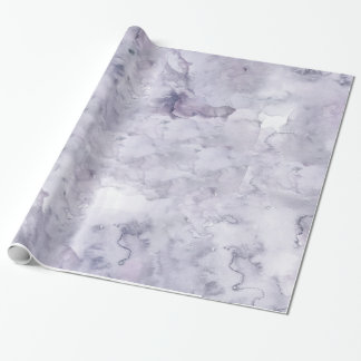 Papier Cadeau Aquarelle brumeuse pourpre grise d'arrière - plan