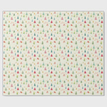 Aquarelle colorée Arbres de Noël Vacances Wrappi