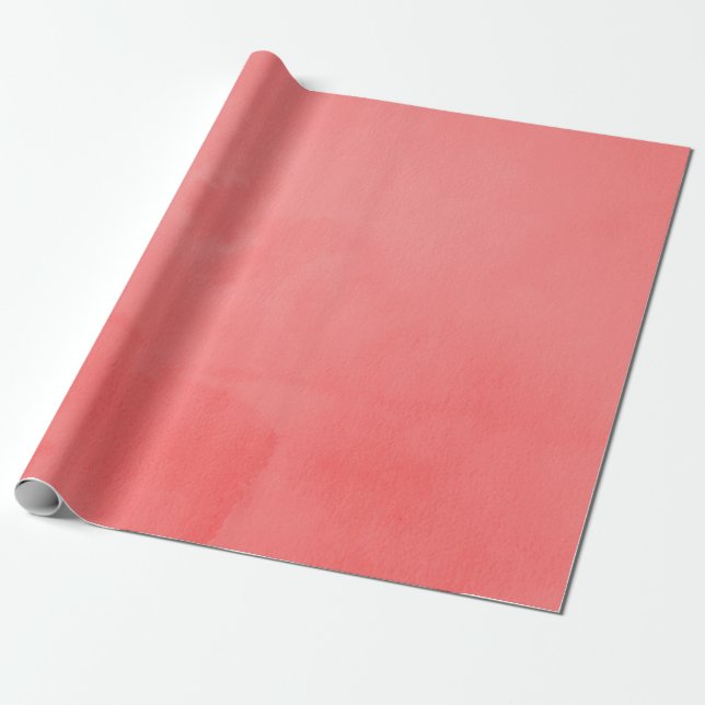 Papier Cadeau Aquarelle Corail Vivant (Déroulé)