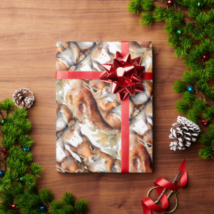 Papier Cadeau Aquarelle Cute Écureuil Animal Nature