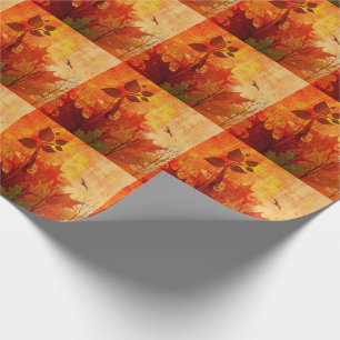 Papier Cadeau Aquarelle désaffectée sur les feuilles d'automne