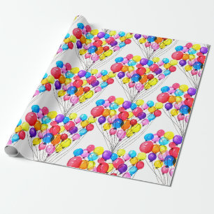 Papier Cadeau Aquarelle du BALLON   d'arc-en-ciel du BABY SHOWER