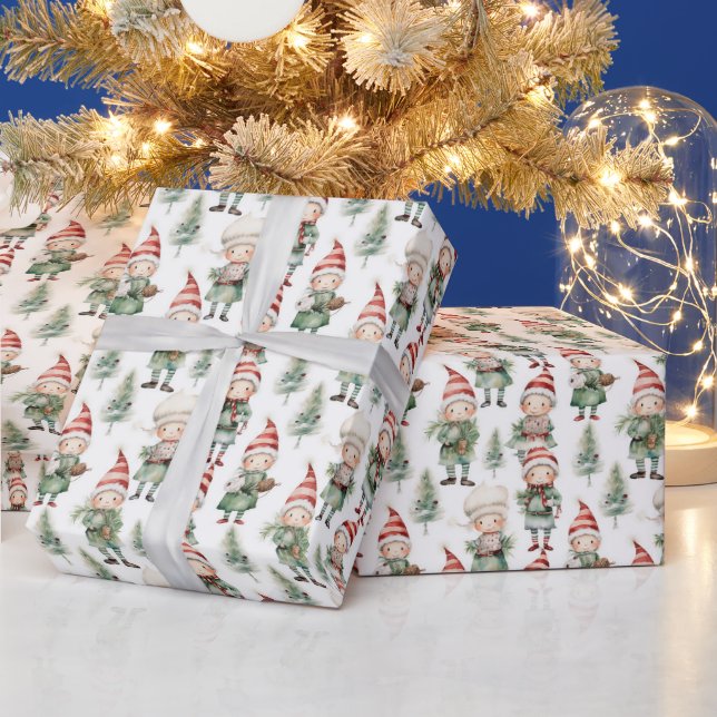 Papier Cadeau Aquarelle elée de Noël (Vacances)