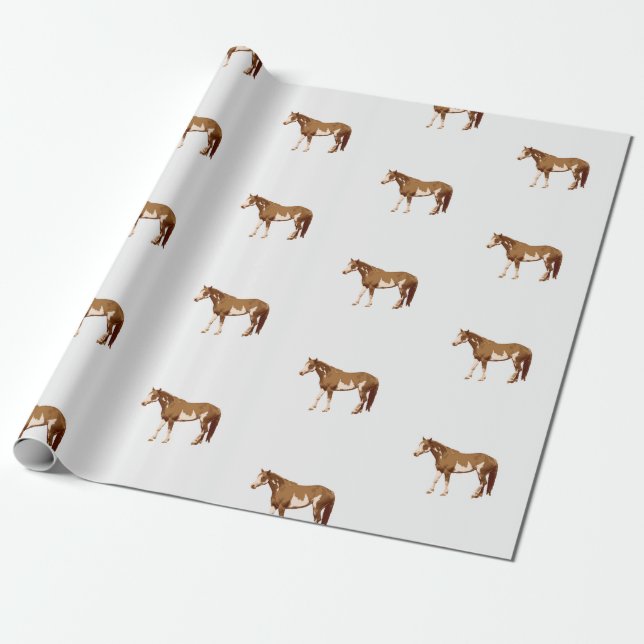 Papier Cadeau Aquarelle équestre du Cheval de peinture américain (Déroulé)