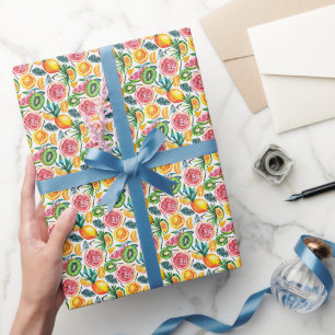Papier Cadeau Aquarelle esquissée motif détaillé de Dragon fru