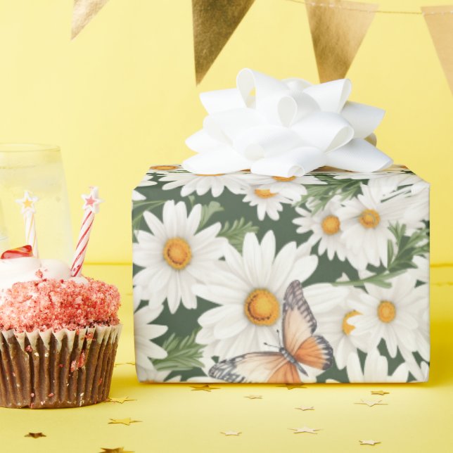 Papier Cadeau Aquarelle et papillons (Fête d'anniversaire)