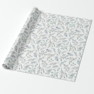 Papier Cadeau Aquarelle Eucalyptus Feuille Leafy Botanique