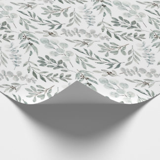 Papier Cadeau Aquarelle Feuille australien Eucalyptus Leaf