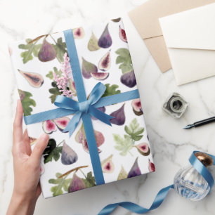 Papier Cadeau Aquarelle Figes Enveloppe Cadeau Rouleau