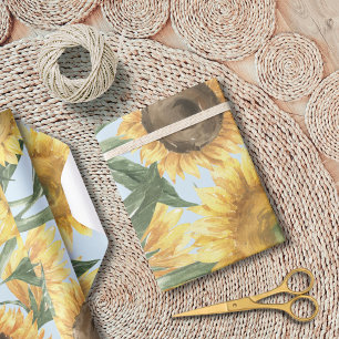 Papier Cadeau Aquarelle Fleur de tournesol Floral