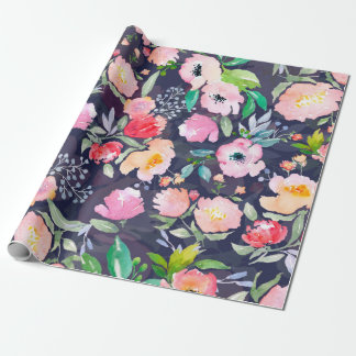 Papier Cadeau Aquarelle florale motif et sans soudure b