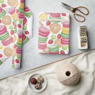 Papier Cadeau Aquarelle gaie Macaron